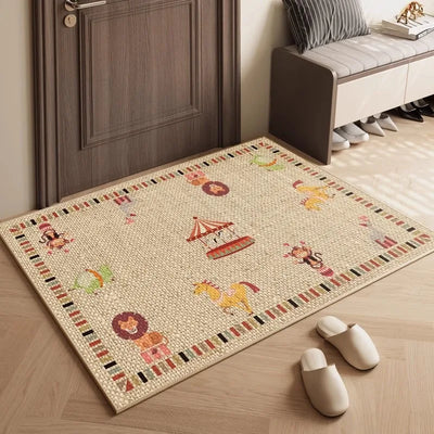 Plain Entrance Non-Slip Rectangle Rug