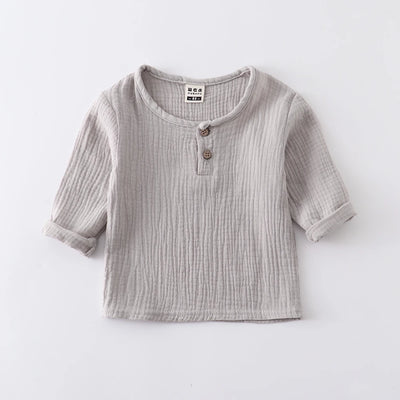 children t shirts fashion linen pleated boys t shirt