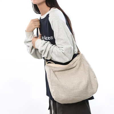 Women Large Capacity Cotton Linen Shoulder Tote Bag