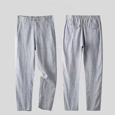 Spring Autumn Fashion Men Linen Two-piece Set Blazer Jacket