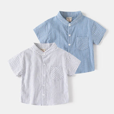 Short Sleeve Polo Shirt for Children Casual Mandarin