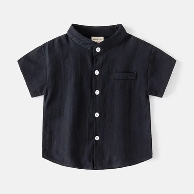 Short Sleeve Polo Shirt for Children Casual Mandarin