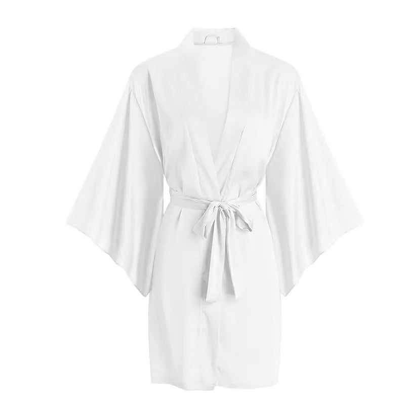long cotton kimono robes for women Cardigan Mini Dress Cotton Linen Long Sleeve Sashes Dresse Robe Style Summer Loose