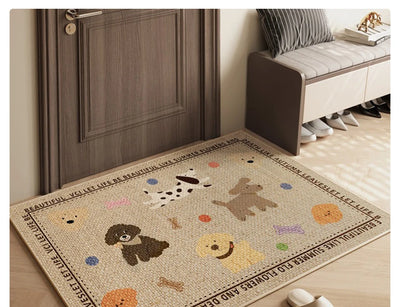 Plain Entrance Non-Slip Rectangle Rug
