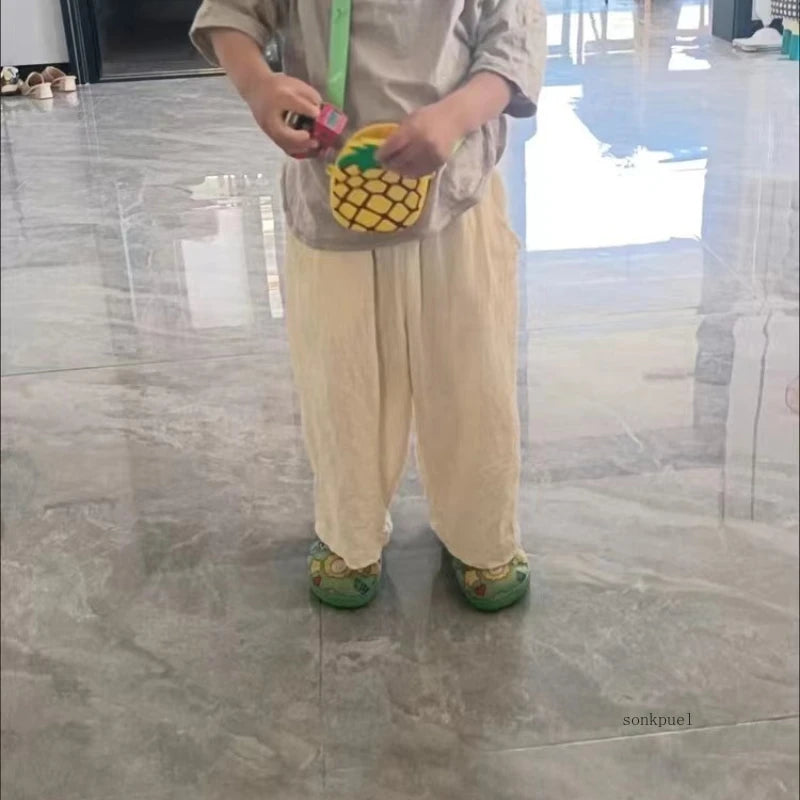 Kids Summer Cotton Linen Trousers