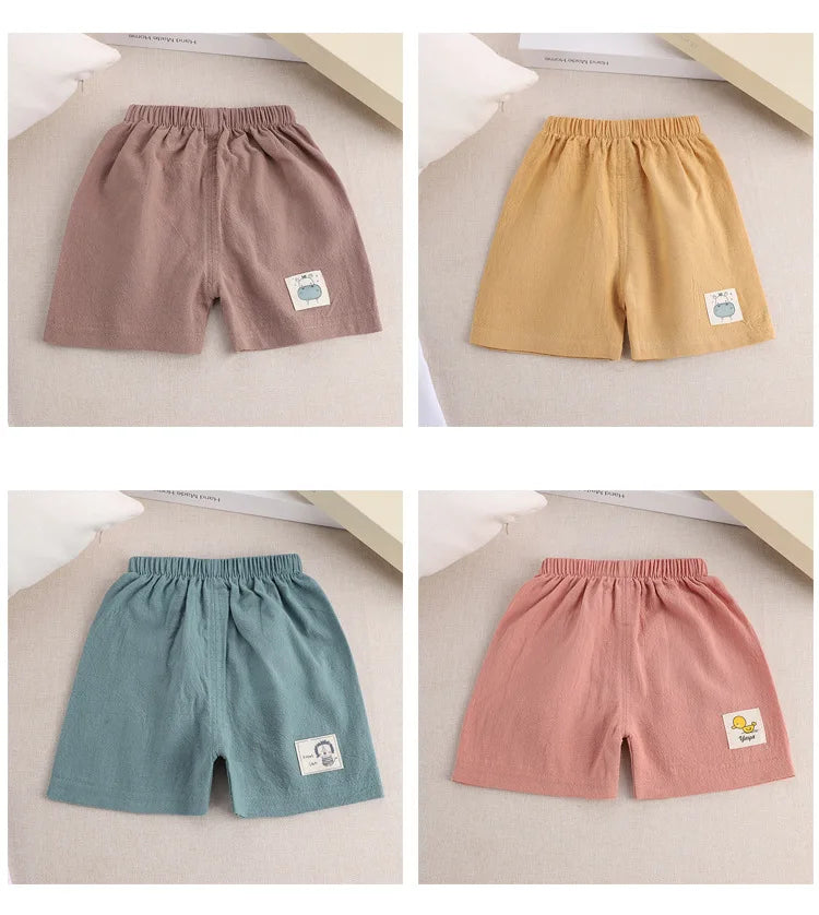 Kids’ Cotton Linen Summer Shorts (1–5Y)