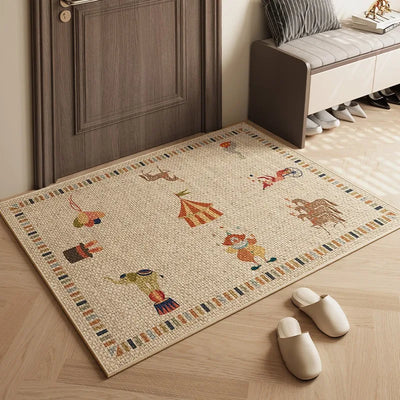 Plain Entrance Non-Slip Rectangle Rug