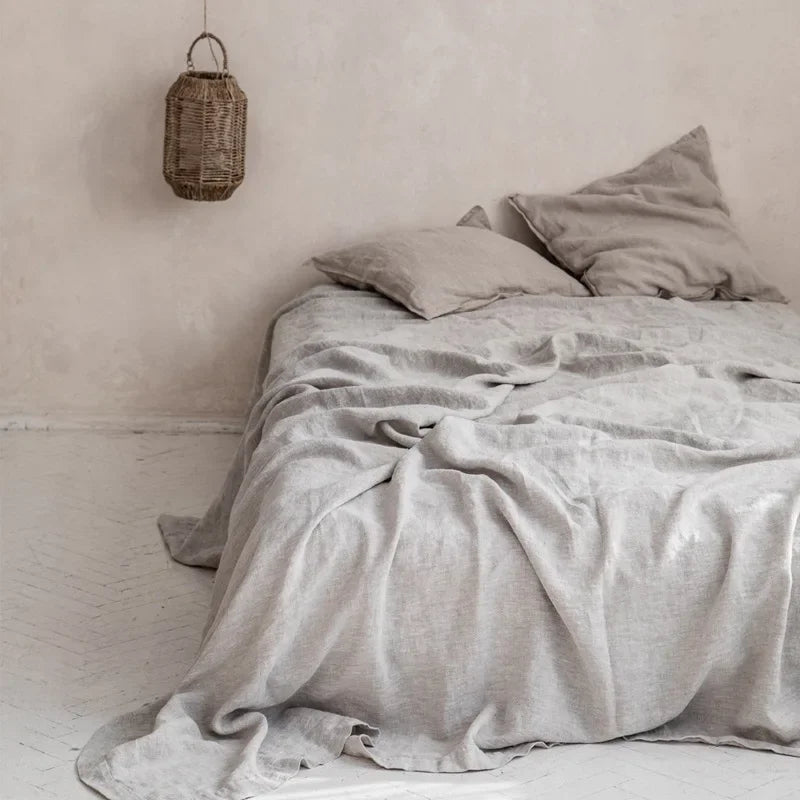Pure Linen Bed Sheets Stone Washed French Linen