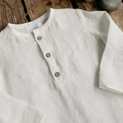 Chic Casual Cotton Linen Shirt Children's 2024 New Retro