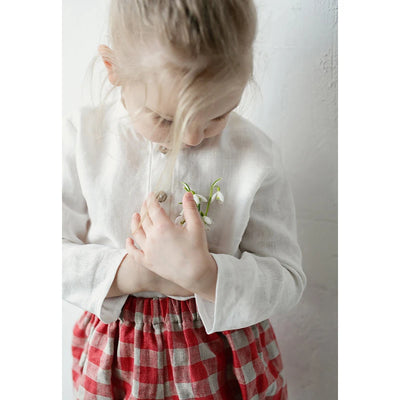 Chic Casual Cotton Linen Shirt Children's 2024 New Retro