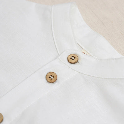 Boys White Linen Shirt Autumn male