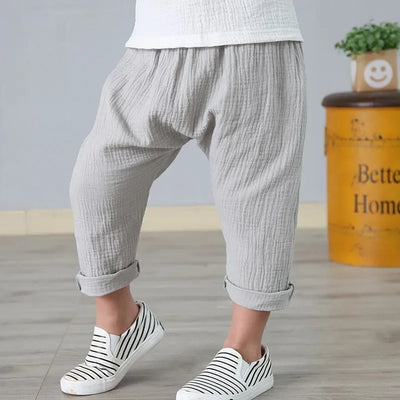 Children's Solid Linen Pants