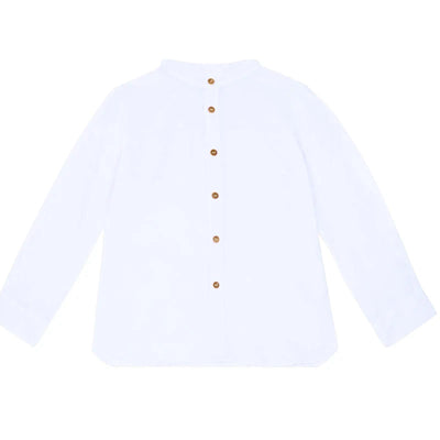 Boys White Linen Shirt Autumn male
