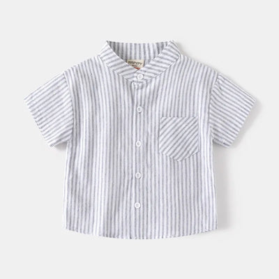 Short Sleeve Polo Shirt for Children Casual Mandarin