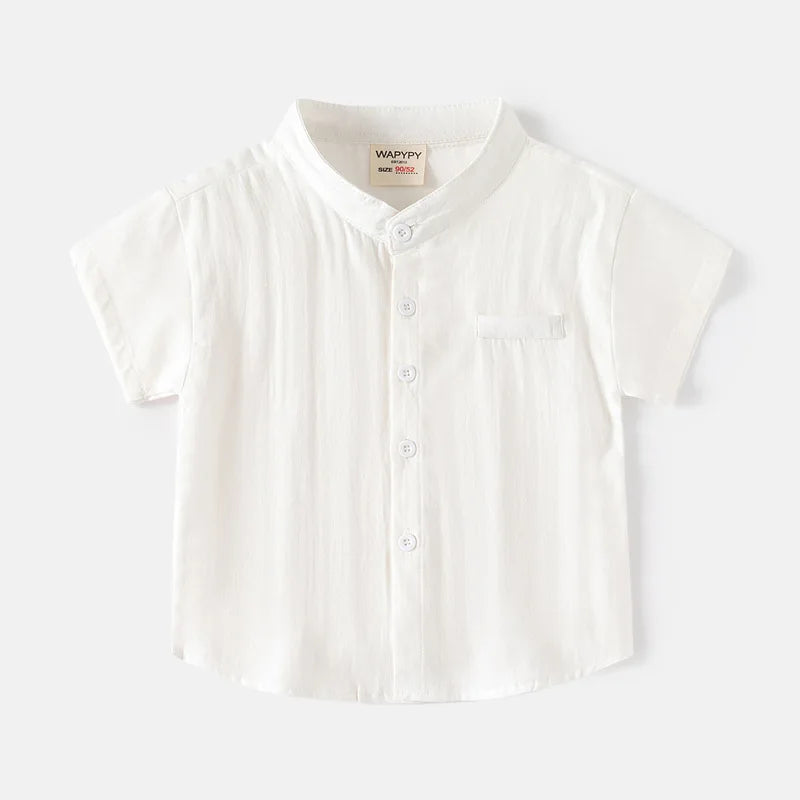 Short Sleeve Polo Shirt for Children Casual Mandarin