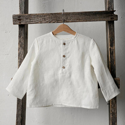 Chic Casual Cotton Linen Shirt Children's 2024 New Retro