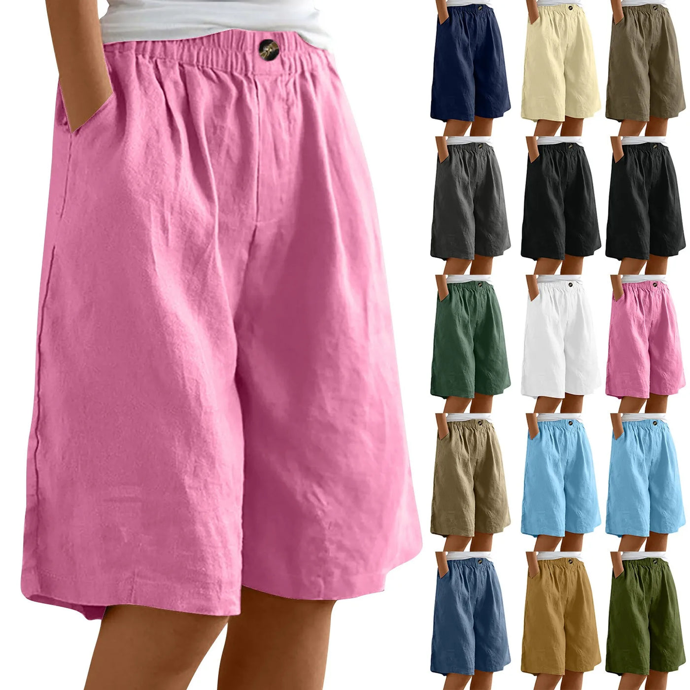 Women’s Summer Cotton-Linen Shorts