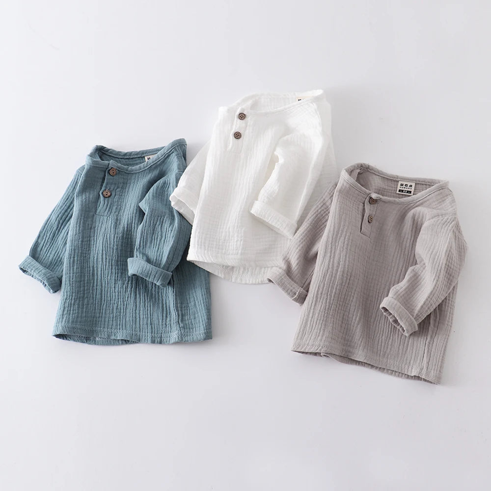 children t shirts fashion linen pleated boys t shirt