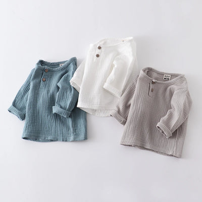 children t shirts fashion linen pleated boys t shirt