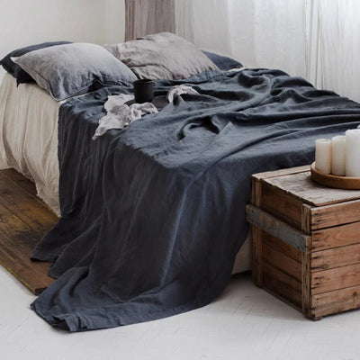 Pure Linen Bed Sheets Stone Washed French Linen