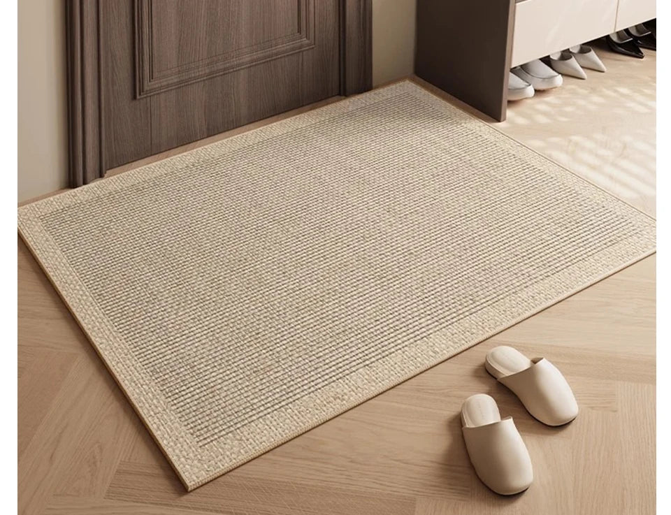 Plain Entrance Non-Slip Rectangle Rug