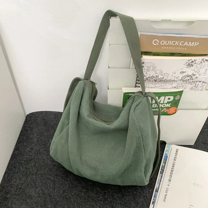 Women Large Capacity Cotton Linen Shoulder Tote Bag