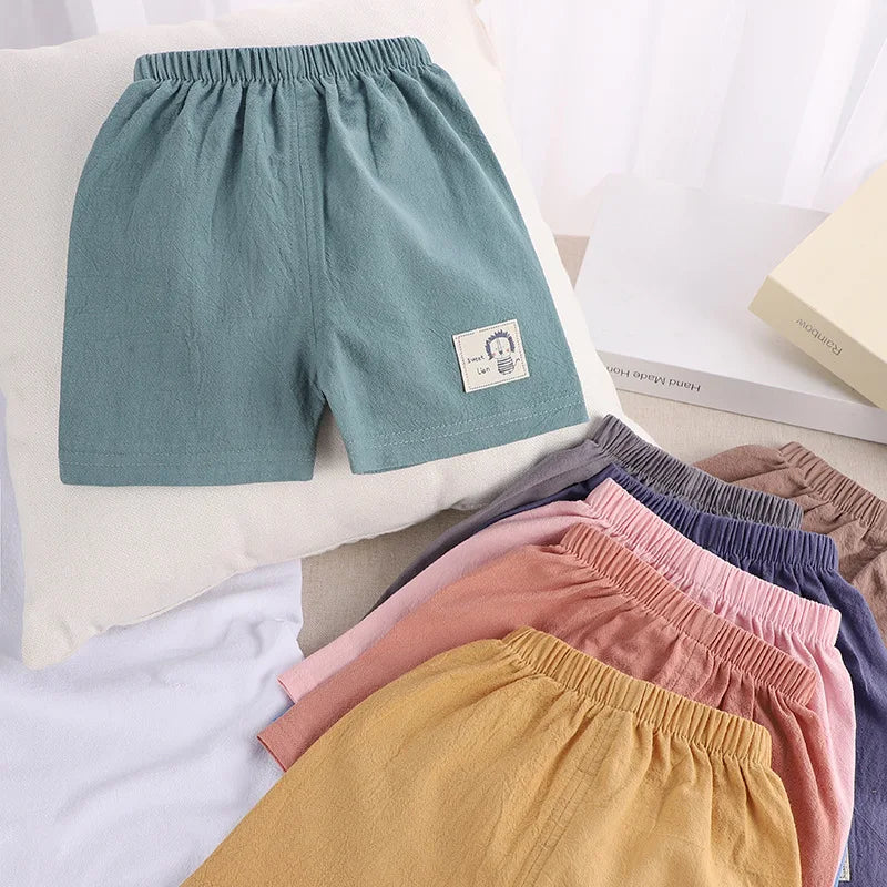 Kids’ Cotton Linen Summer Shorts (1–5Y)