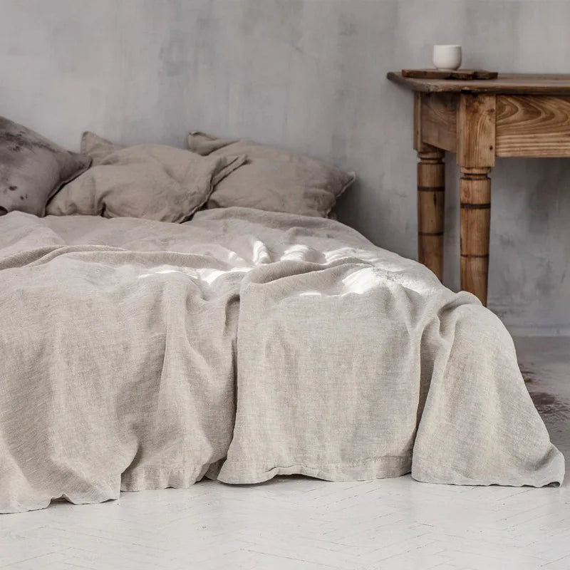 Pure Linen Bed Sheets Stone Washed French Linen
