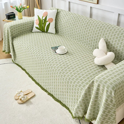 1PC Cotton Linen Sofa Throw Blanket