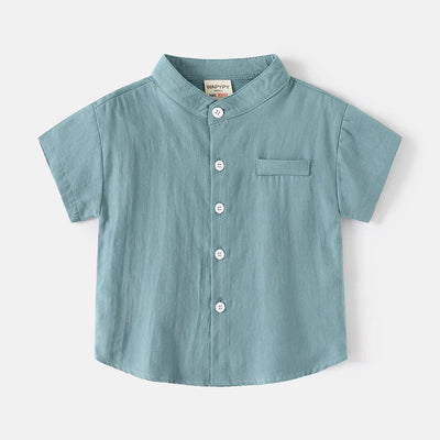Short Sleeve Polo Shirt for Children Casual Mandarin