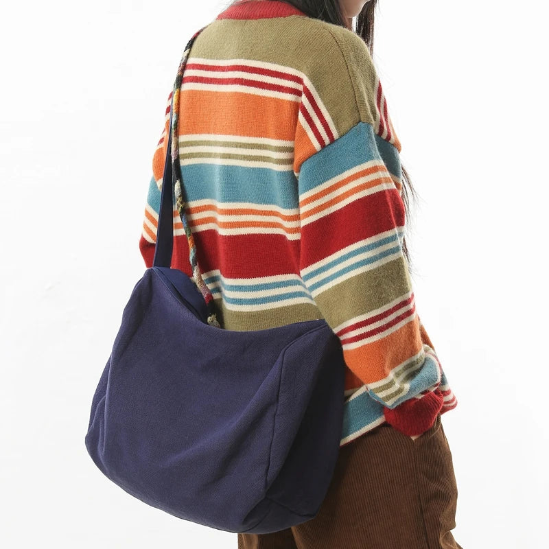 Women Large Capacity Cotton Linen Shoulder Tote Bag