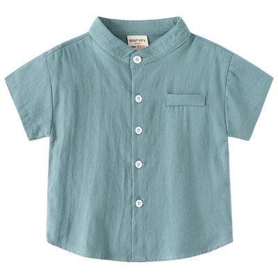 Short Sleeve Polo Shirt for Children Casual Mandarin