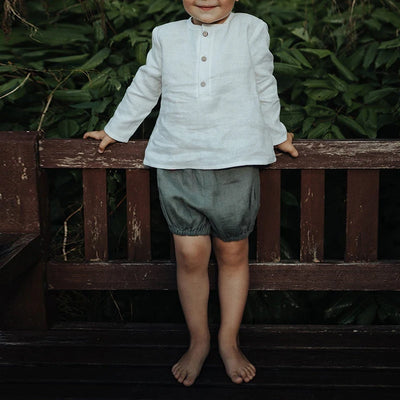 Chic Casual Cotton Linen Shirt Children's 2024 New Retro