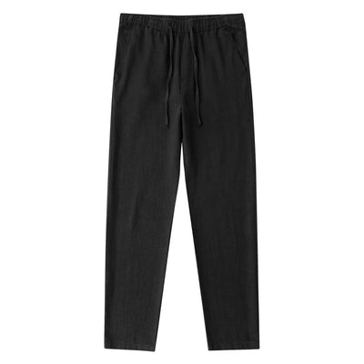 Casual Cotton Linen Chino Pants Men Wide Leg Lightweight Baggy Cotton Sweatpants Male Sport Jogger Straight Work Trousers