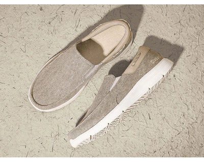 Men’s Summer Breathable Canvas Shoes Lightweight Slip-On Casual Flats