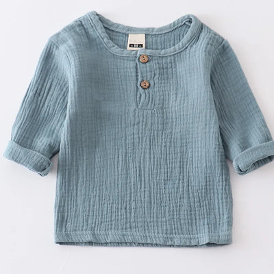 children t shirts fashion linen pleated boys t shirt