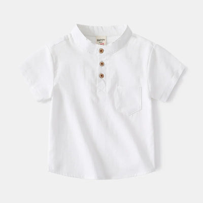 Short Sleeve Polo Shirt for Children Casual Mandarin