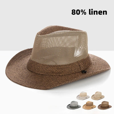 Summer Linen Hollowing Sun Hats British Gentleman