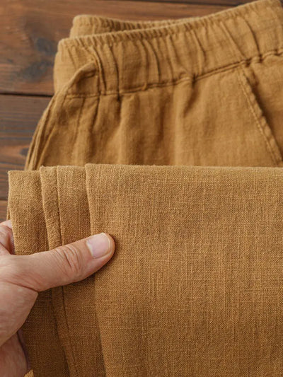 Casual Cotton Linen Chino Pants Men Wide Leg Lightweight Baggy Cotton Sweatpants Male Sport Jogger Straight Work Trousers