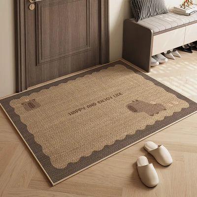 Plain Entrance Non-Slip Rectangle Rug