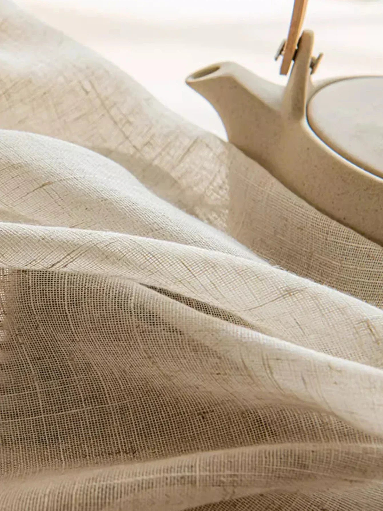 Pastoral Style Embroidered Geometric Semi Sheer Curtains