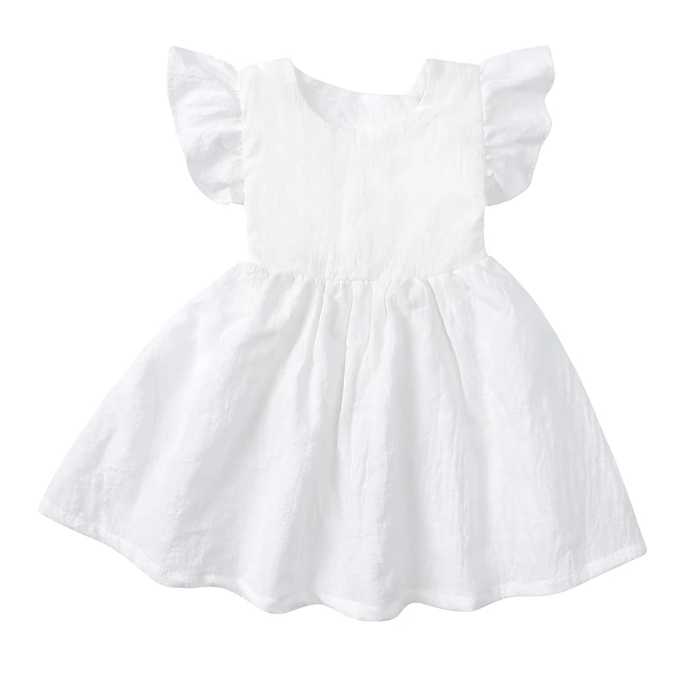 2025 Summer Kids Girls Dress Cotton Linen