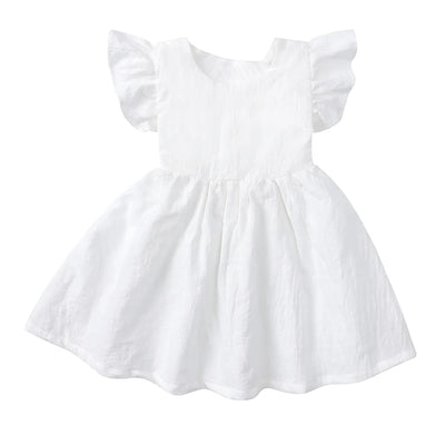 2025 Summer Kids Girls Dress Cotton Linen