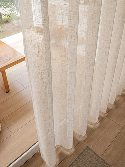 Pastoral Style Embroidered Geometric Semi Sheer Curtains