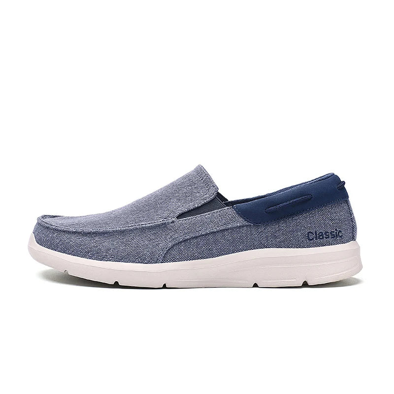 Men’s Summer Breathable Canvas Shoes Lightweight Slip-On Casual Flats