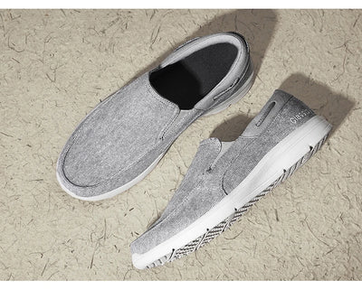 Men’s Summer Breathable Canvas Shoes Lightweight Slip-On Casual Flats