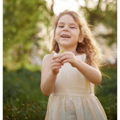 Kids Girls Summer Cotton Princess Dress Linen Suspenders